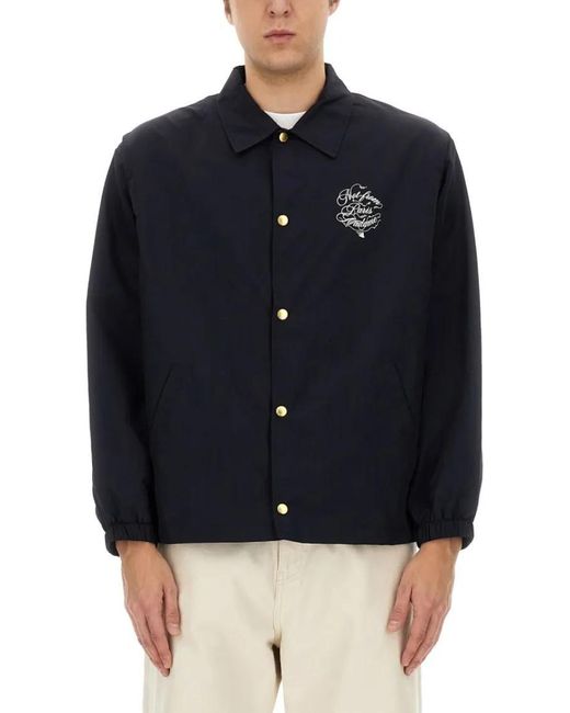 Drole de Monsieur Vignes Slogan Print Jacket in Blue für Herren