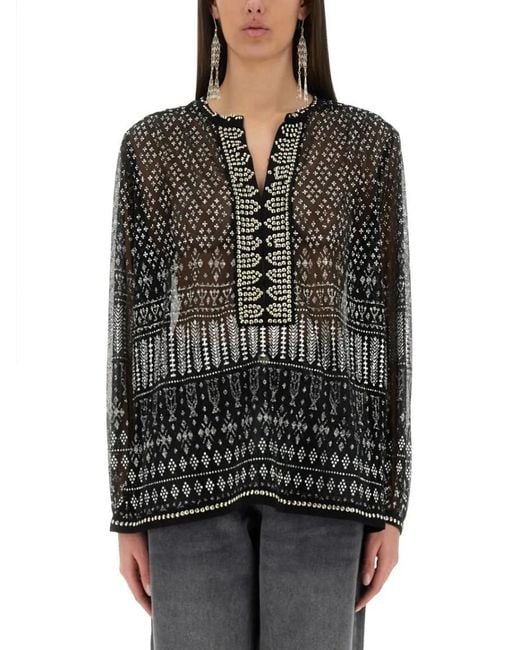 Isabel Marant Black Sheer "Nickie" Top