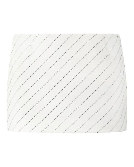 Philipp Plein White Minirock Mit Schmucksteinen