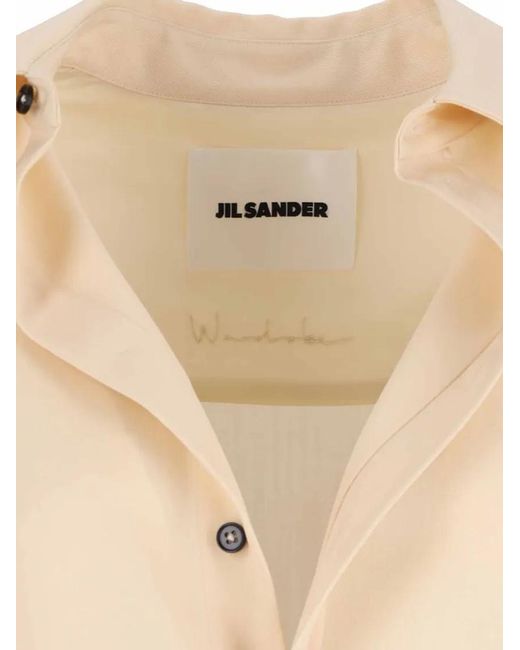 Jil Sander Natural Midi Chemisier Dress – Cream