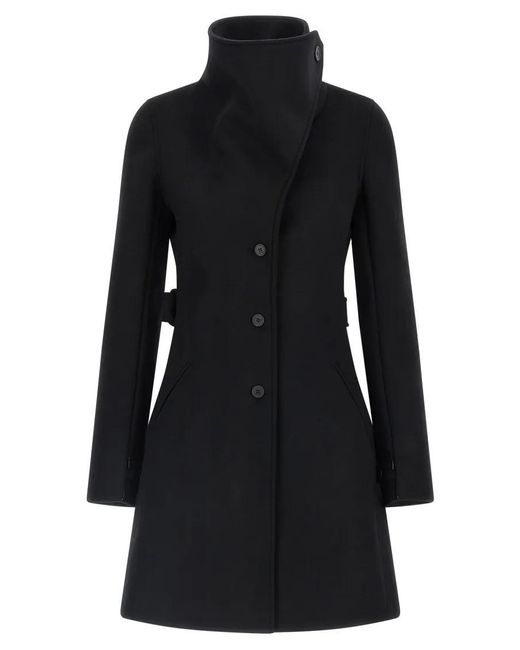Courreges Black Mantel Aus Wolle & Seide