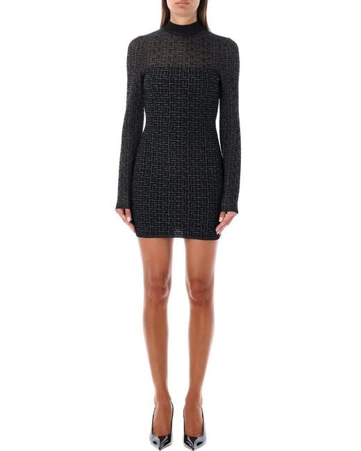 Balmain Black Viscose Dress
