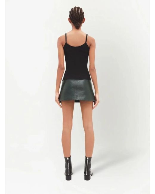 Courreges Black Fitted Ribbed Tank Top With Subtle Logo