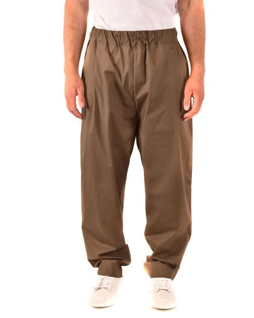 Laneus Loose-Fitting Trousers With Elastic Waistband in Brown für Herren