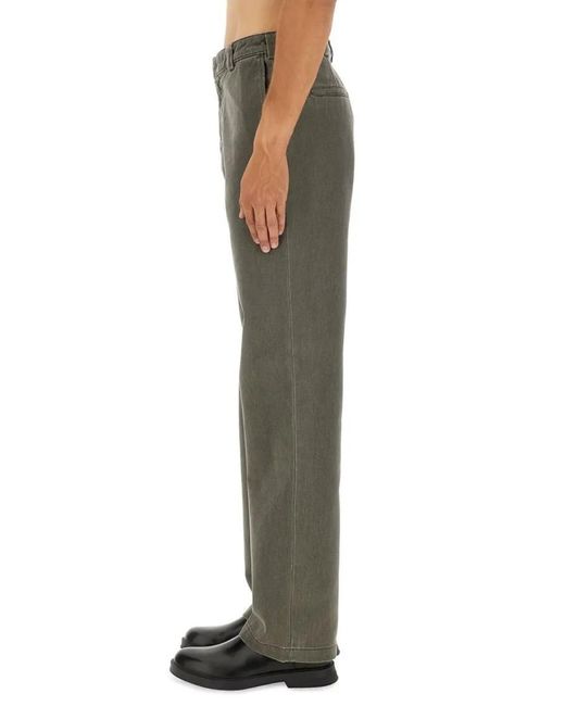 Aspesi Straight-Leg Cotton Pants With Mid-Rise Waist And in Green für Herren