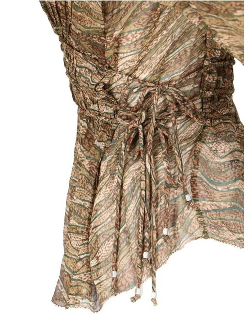 Isabel Marant Natural "Advika" Draped Blouse –