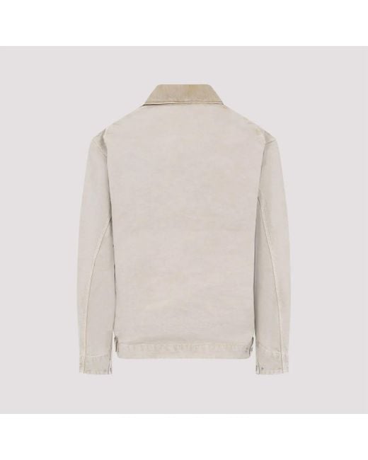 Carhartt Textured Organic Cotton Jacket With Pointed Collar in Gray für Herren