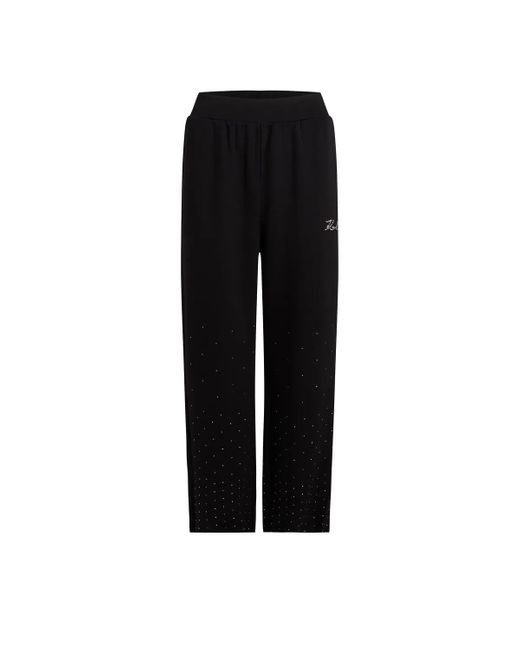 Karl Lagerfeld Black Trainingshose Mit Strass