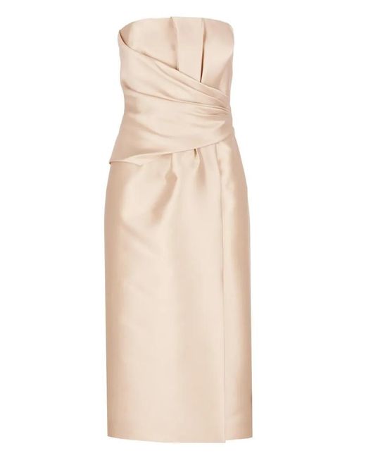 Alberta Ferretti Natural Ivory Silk Blend Dress