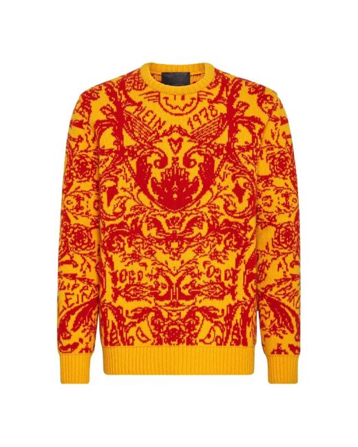 Philipp Plein Rundhalspullover in Orange für Herren