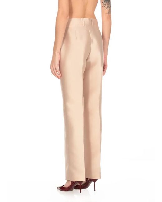 Alberta Ferretti Natural Silk Blend Trousers