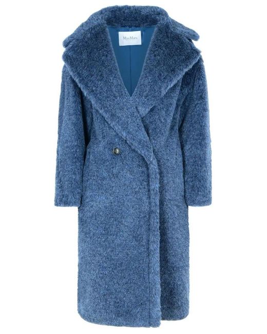Max Mara Blue Zebra' Alpaca Blend Coat