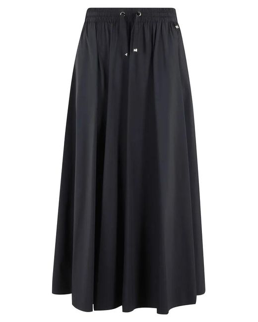 Herno Black Flared Skirt With Elasticized Waistband
