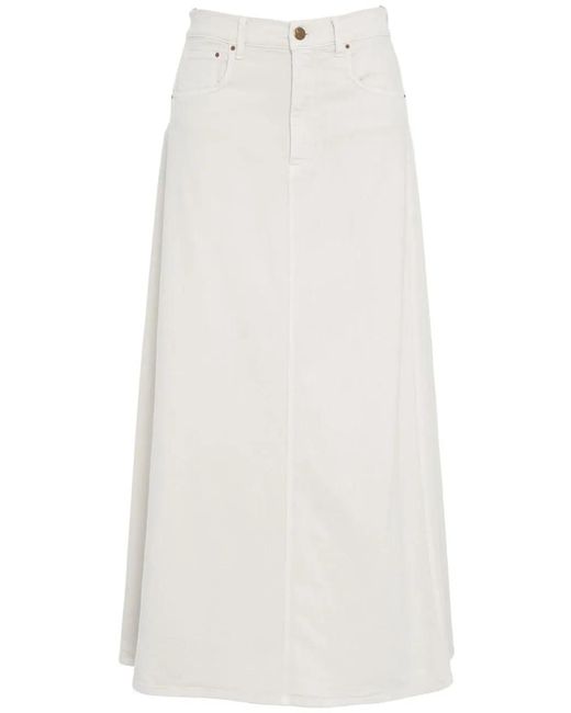 PS. DON'T FORGET ME White Denim Maxi Skirt 'Candice'
