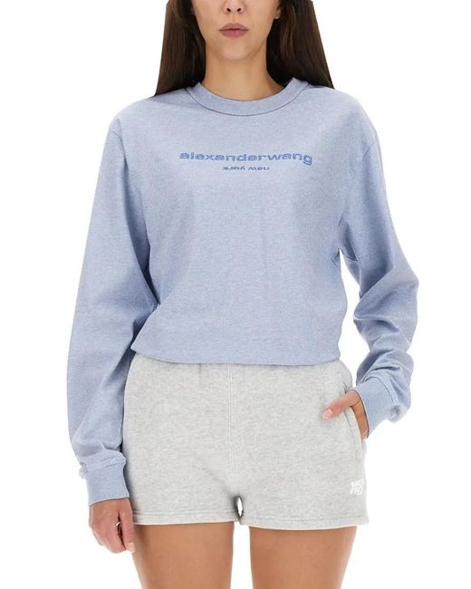 Alexander Wang Blue Sweatshirt With Logo