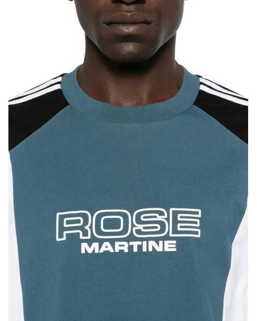 Martine Rose Oversized Panelled T-Shirt Agean Rose Outline in Blue für Herren