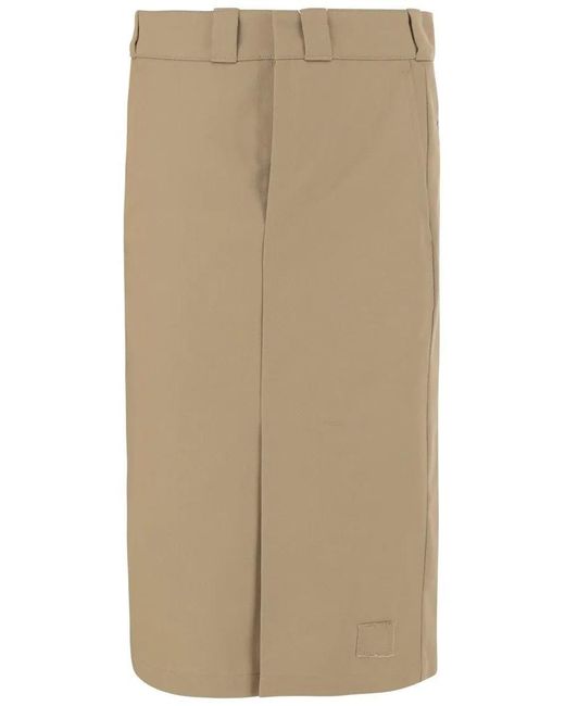 Maison Margiela Natural Cotton Blend Midi Skirt