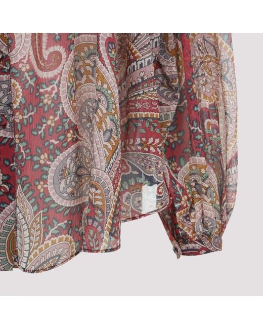 Etro Brown Paisley Pattern Silk Shirt