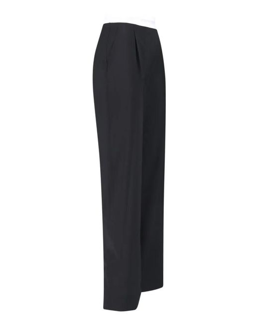 Alexander Wang Blue High-Waisted Trousers With Contrast Elastic