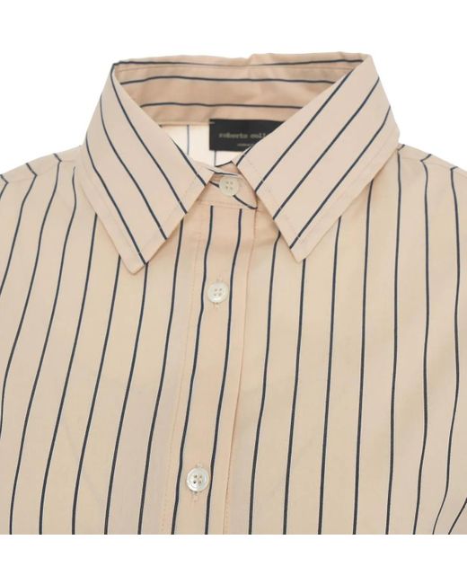 Roberto Collina Natural Striped Blouse Dress