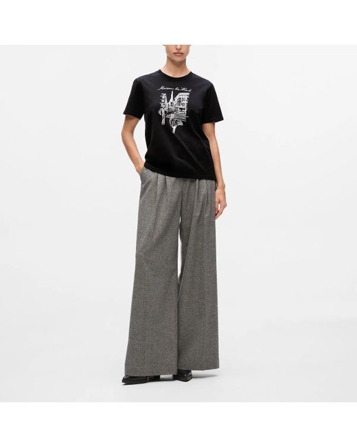 Karl Lagerfeld Black T-Shirt Mit Paris-Skizze