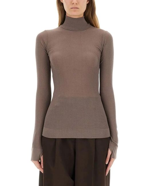 Lemaire Brown Turtleneck Top