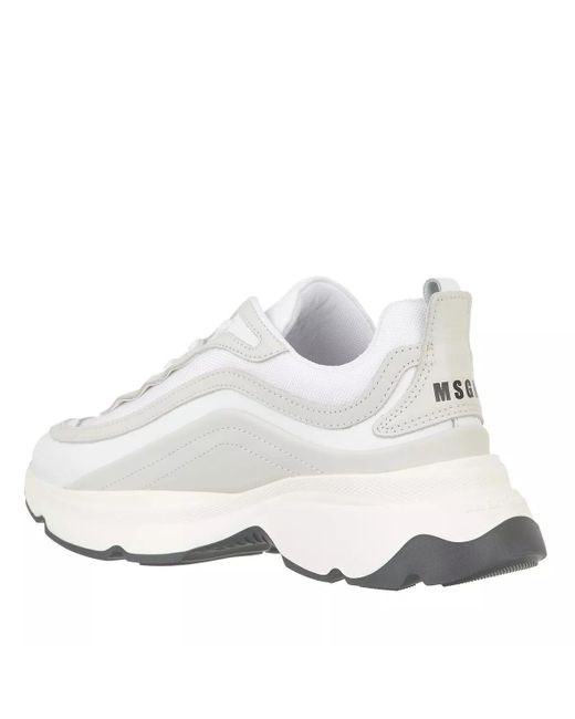 MSGM White Freizeit Schnürer Low-Top Sneaker