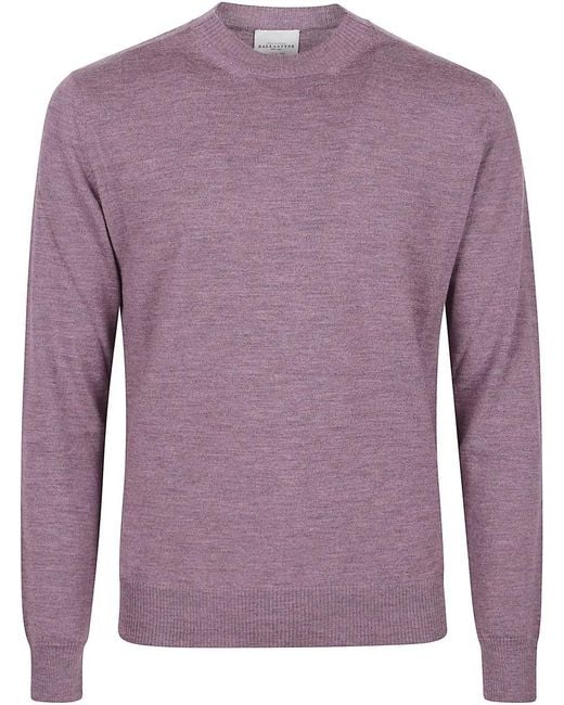 Ballantyne Plain Round Neck Sweater in Purple für Herren
