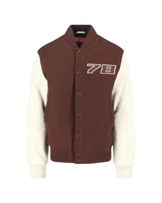 DIESEL Shawl Collar Bomber Jacket – in Brown für Herren