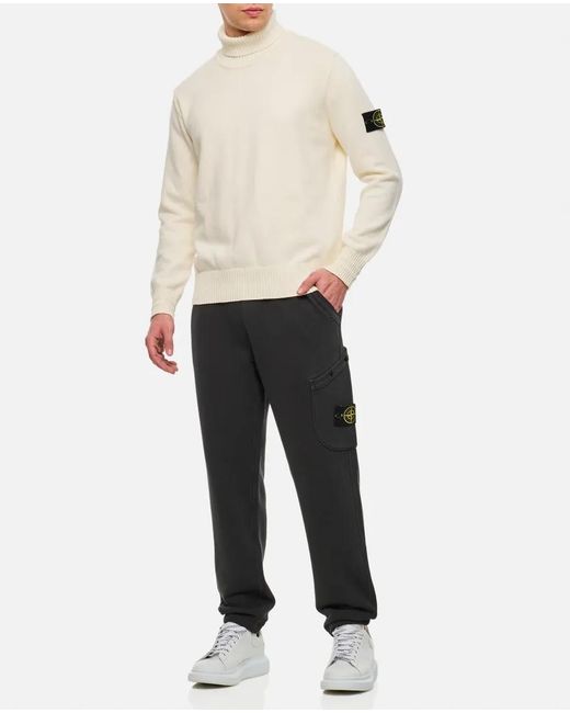 Stone Island Jogging Pants With Detachable Logo in Black für Herren