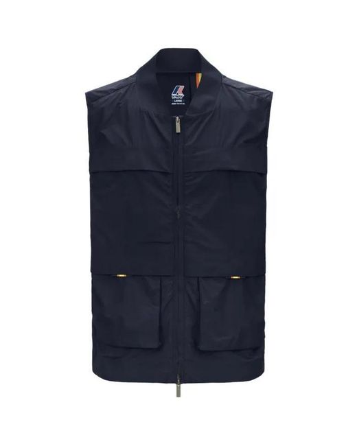 K-Way Textured Finish Jacket With Adjustable Hem in Blue für Herren