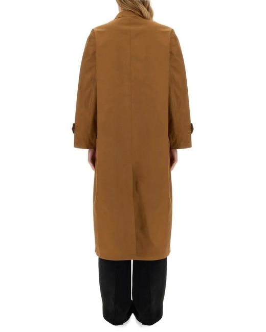Herno Brown Trench Coat With Button-Down Front