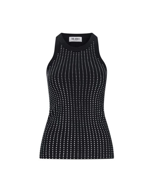The Attico Black Crystal Tank Top –