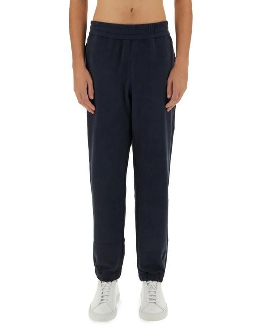 Zegna Jogging Pants With Subtle Logo Detail in Blue für Herren