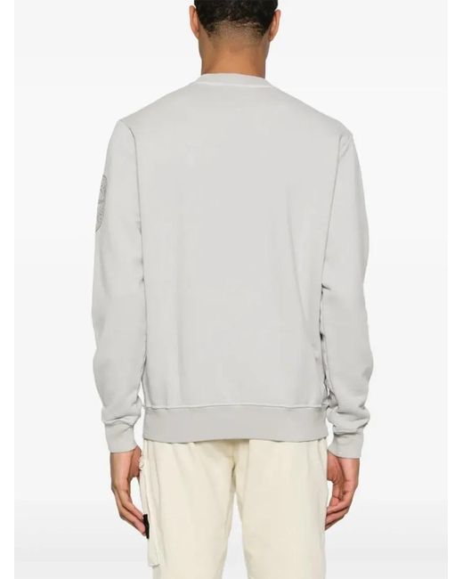 Stone Island Light Cotton Fleece Sweatshirt in White für Herren