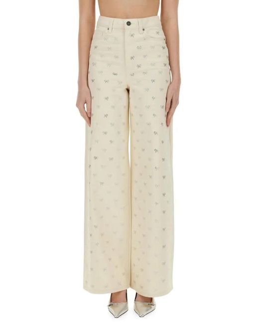 Self-Portrait Natural "Bow" Jeans