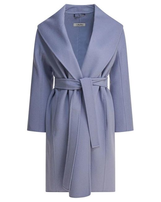 Max Mara Blue Light Wool Coat