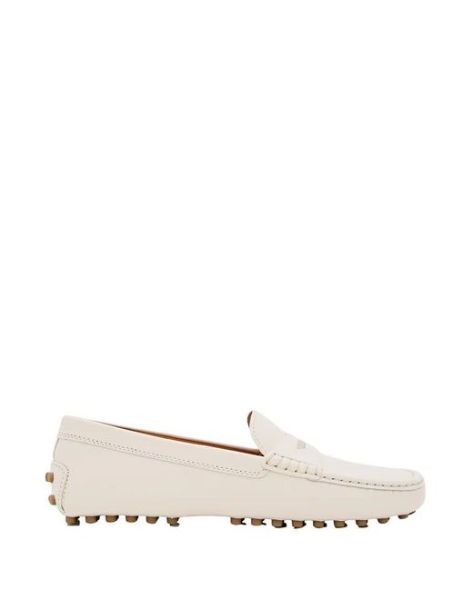 Tod's White Gommino Leather Loafer