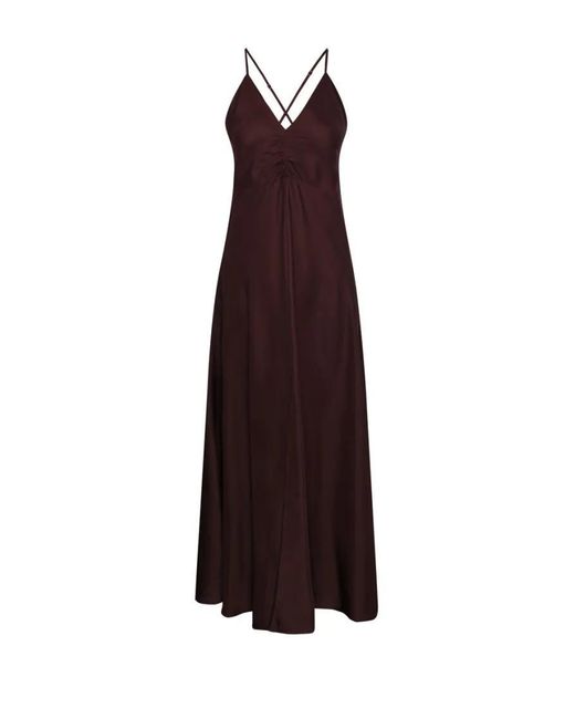 Forte Forte Purple Flowing Silk Maxi Dress With Deep V-Neckline