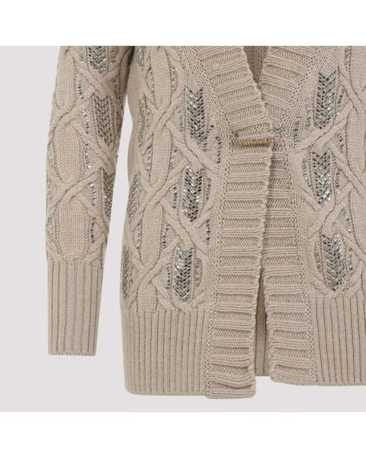 Ermanno Scervino Gray Textured Knit Sweater With Open Front