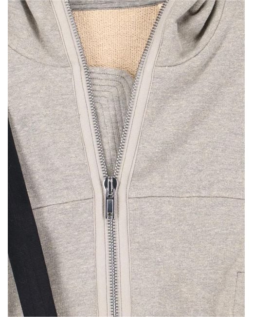 Rick Owens White Cotton Blend "Collage Gimp" Crop Sweatshirt