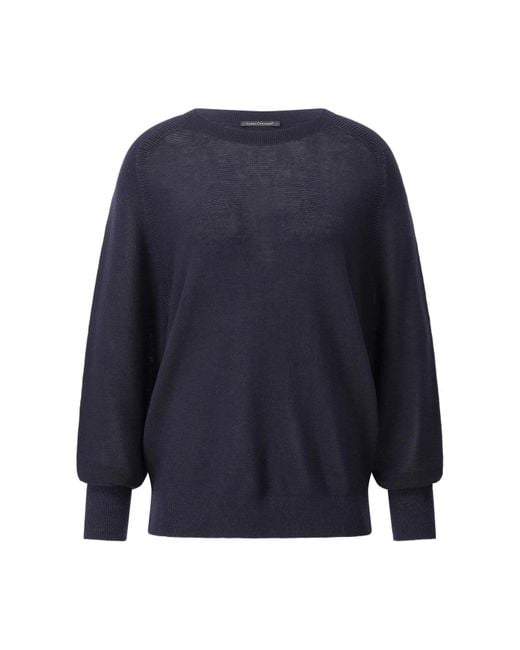 Luisa Cerano Blue Pullover Aus Baumwoll-Crêpe