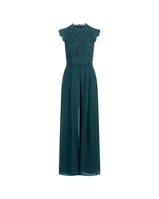 Apart Green Overall Mit Spitzenoberteil