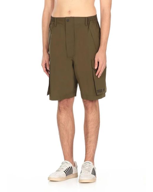DSquared² Utility Track Bermuda Shorts in Green für Herren