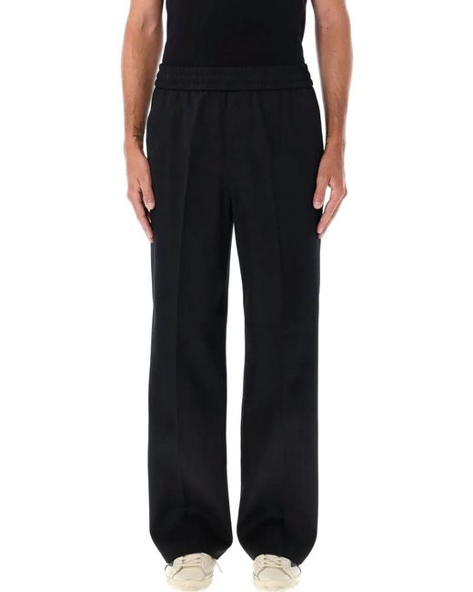Golden Goose Deluxe Brand Wide Leg Wool Gabardine Jogging Pants in Black für Herren