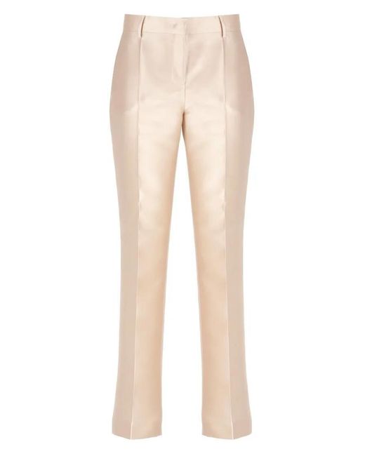 Alberta Ferretti Natural Silk Blend Trousers