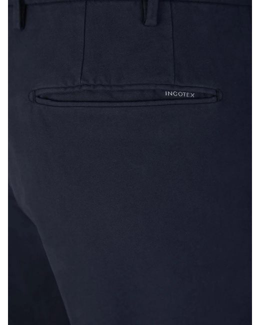 Incotex Stretch Cotton Pants in Blue für Herren