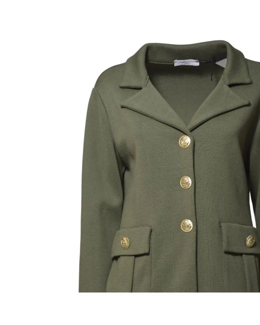 Charlott Green Military Cotton V-Neck Jacket