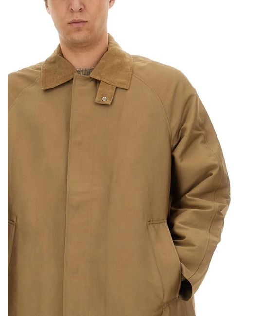 sunflower Relaxed Silhouette Long Coat With Design in Natural für Herren