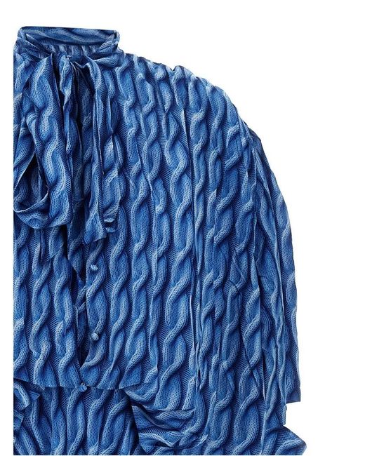 Balenciaga Blue 'Double Sleeve' Dress